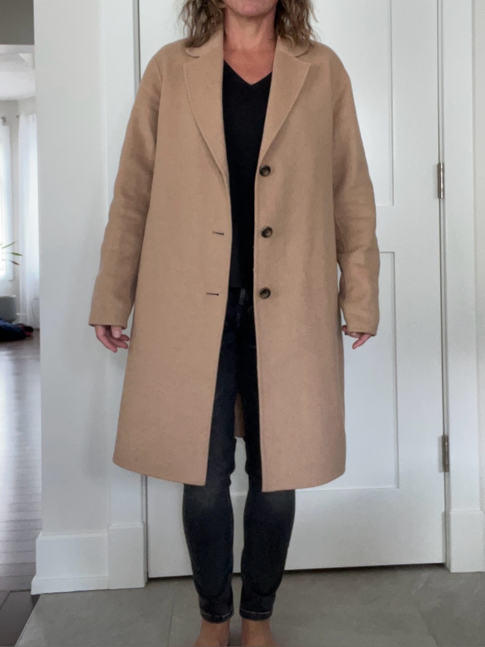 GAP Camel Long Wool-Blend Overcoat size Small - Picture 2 of 6